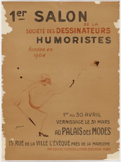 „Az humoristák 1. szalonja, a Divat Palotája” (A humoristák első kiállítása, a Stílus Palotája) alkotó: Jean-Louis Forain