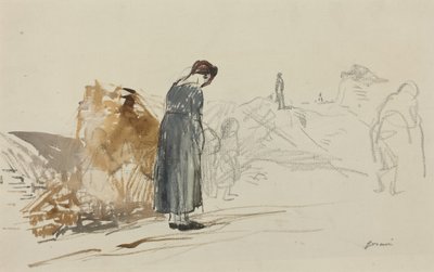 a) A németek elmentek (előlap); b) Férfi vázlata (hátlap) alkotó: Jean-Louis Forain