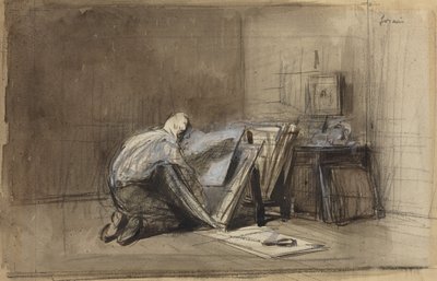 a) Nyomatgyűjtő (előlap); b) Nyomatgyűjtő vázlata (hátlap) alkotó: Jean-Louis Forain