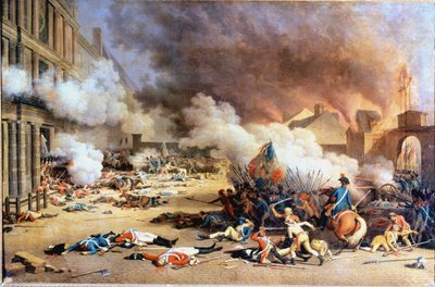 A Palais des Tuileries, a Carrousel udvarából készült, augusztus 10 alkotó: Jean (after) Duplessis-Bertaux