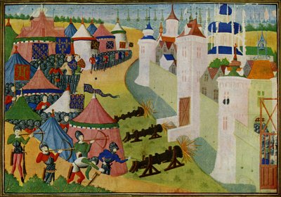 Az Afrique, a mai Mehadia (Tunézia) erős városa elleni támadás Froissart krónikáiból. alkotó: Jean (after) Froissart