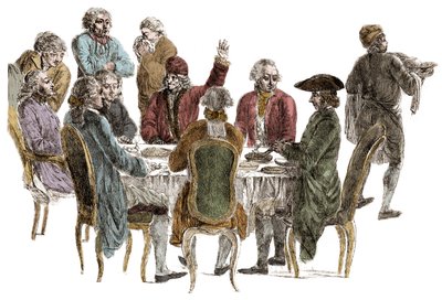 Le Diner des philosophes – Voltaire (Francois Marie Arouet dit alkotó: Jean (after) Huber