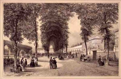 Kilátás a Jardins des Plantesre, kiadó: Auguste Bry (litho) alkotó: Jean (after) Jacottet