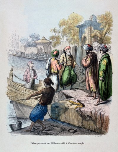 Mahomet Ali megérkezik Konstantinápolyba, 1847. alkotó: Jean Adolphe Beauce