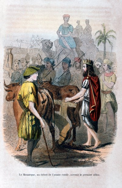 Az uralkodó a vidéki év kezdetén megnyitotta az első barázdát, 1847-ben alkotó: Jean Adolphe Beauce