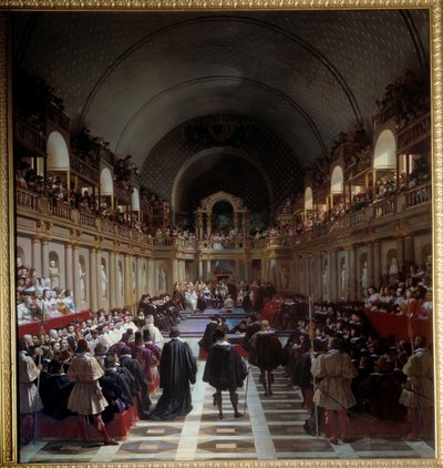 Párizs általános államai 1614. október 27. A közgyűlést a Louvre-ban tartották, XIII. Lajos király elnökölt édesanyjával, Marie de Medicissel. Jean Alaux (1786-1864) festménye, dit le Romain alkotó: Jean Alaux