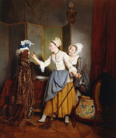 Manöken öltözködése; Manöken vécéje, 1835 alkotó: Jean Alphonse Roehn