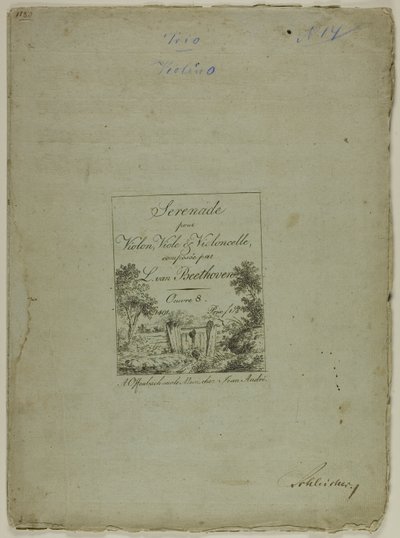 Szerenád hegedűre, brácsára és csellóra, komponálta Ludwig von Beethoven alkotó: Jean Andre