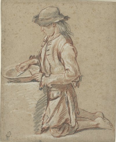 Fiú filckalapban egy szemetes közelében alkotó: Jean Antoine Watteau (rejected attribution)