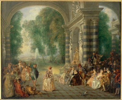 Vidéki ünnepség (festmény) alkotó: Jean Antoine Watteau