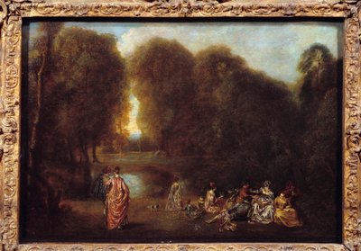 Egy parkban összeszerelve Jean Antoine Watteau (1684-1721) festménye alkotó: Jean Antoine Watteau