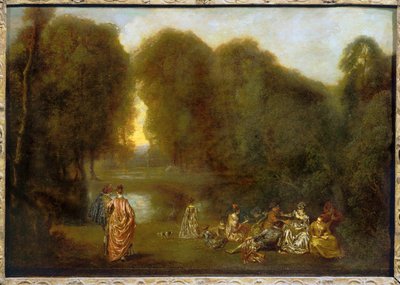 Összeszerelve egy parkban ... alkotó: Jean Antoine Watteau