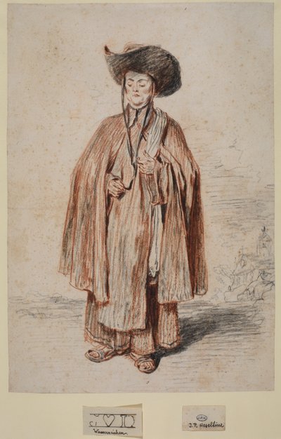 Karmelita szerzetes, álló, 1715 körül alkotó: Jean Antoine Watteau