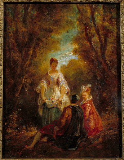 Karakterek egy parkban Jean Antoine Watteau (1684-1721) festménye XVIII. alkotó: Jean Antoine Watteau