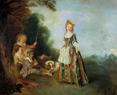 Jean Antoine Watteau (1684-1721) táncfestménye 1716-1718 V. 0,97 x 1,1 m Berlin. Állami Múzeum alkotó: Jean Antoine Watteau