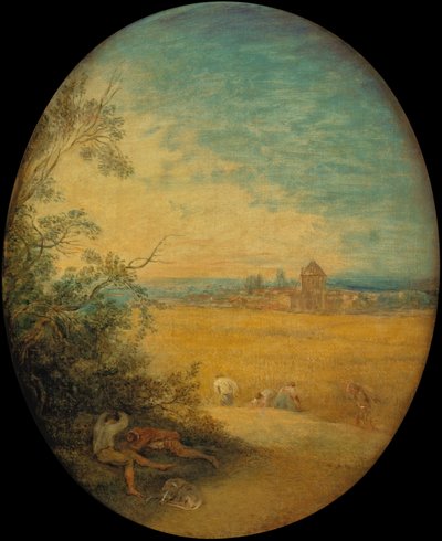 Szénakészítők a mezőn, nyár (olaj, vászon) alkotó: Jean Antoine Watteau