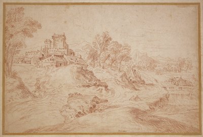Tájkép egy kastéllyal alkotó: Jean Antoine Watteau
