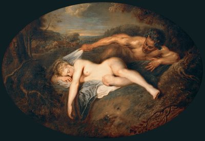 Nimfa és szatír Jupiter és Antiope alkotó: Jean Antoine Watteau