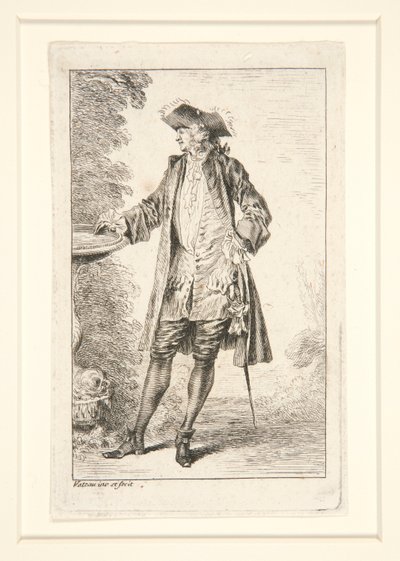 Tányér a Figures de mode sorozatból (Figures of Fashion) alkotó: Jean Antoine Watteau
