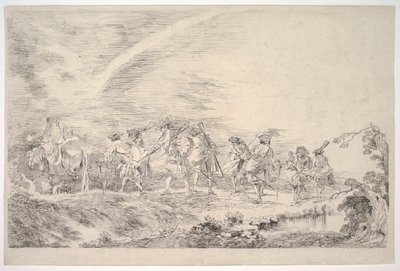 Az ezredhez csatlakozó újoncok kb. 1715-16. alkotó: Jean Antoine Watteau