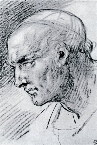 Tanulmány egy fejről, 1913. alkotó: Jean Antoine Watteau