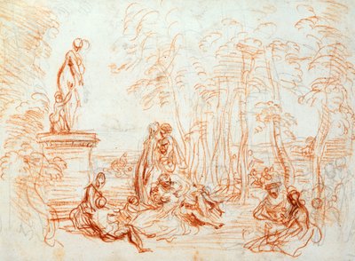 A szerelem öröme, vázlat, 18. század. alkotó: Jean Antoine Watteau