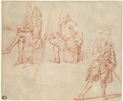 Három tanulmány egy úriemberről alkotó: Jean Antoine Watteau