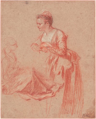 Két alaktanulmány egy fiatal nőről, c. 1716 alkotó: Jean Antoine Watteau