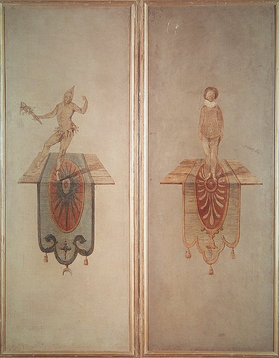 Pierrot (jobbra) és Fou (balra) alkotó: Jean Antoine Watteau