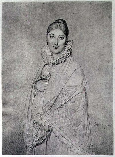 Egy nő portréja alkotó: Jean Auguste Dominique (after) Ingres