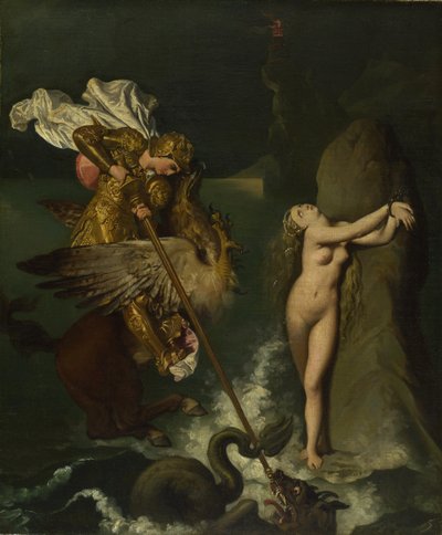 Angelicát Ruggiero mentette meg, 1819-1839 alkotó: Jean Auguste Dominique Ingres