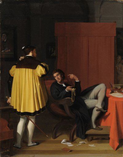 Aretino és V. Károly követe alkotó: Jean Auguste Dominique Ingres