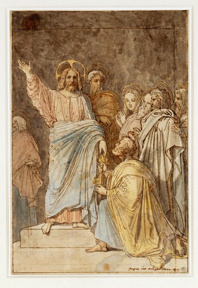 Krisztus átadja a kulcsokat Szent Péternek. Keltezés: 1815 ... alkotó: Jean Auguste Dominique Ingres