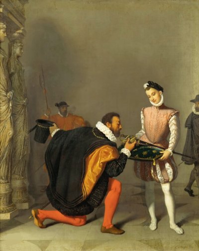 A toledói Don Pedro IV. Henrik kardját csókolja, 1819. alkotó: Jean Auguste Dominique Ingres