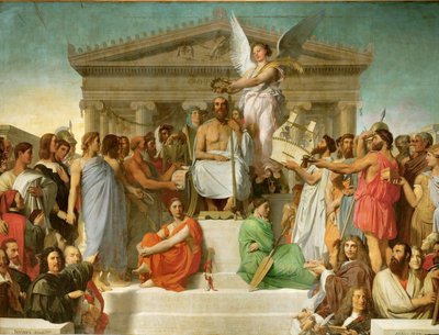Homérosz deifie - Homérosz apoteózisa ... alkotó: Jean Auguste Dominique Ingres