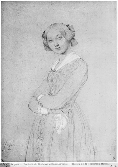 Louise de Broglie, Haussonville grófnője, 1842 (grafit és fehér kiemelések a papíron) alkotó: Jean Auguste Dominique Ingres