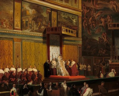 Pius pápa a Sixtus-kápolnában. 1814 alkotó: Jean Auguste Dominique Ingres