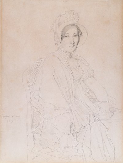 Marie Marcoz, később Vicomtesse de Senonnes de Senonnes portréja, 1813 (grafitceruza szőtt papíron) alkotó: Jean Auguste Dominique Ingres