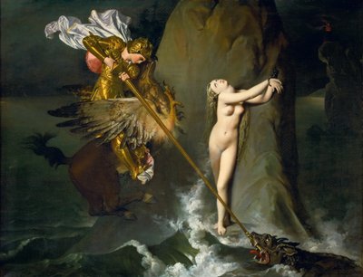 Ruggiero megmenti Angelicát alkotó: Jean Auguste Dominique Ingres