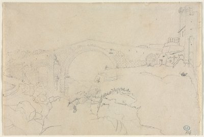 A Ponte dellAbbadia Vulciban, 19. század első fele. alkotó: Jean Auguste Dominique Ingres