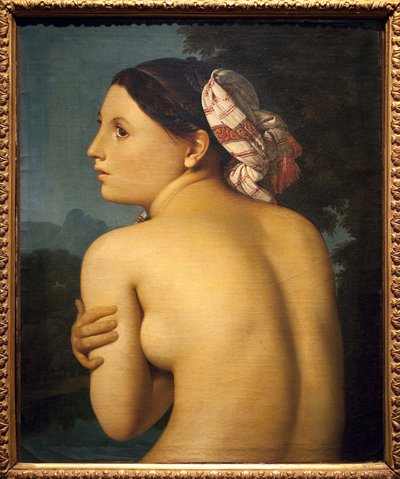 A fürdőző. Jean Auguste Dominique Ingres (1780-1867) festménye, Olaj, vászon alkotó: Jean Auguste Dominique Ingres