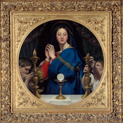 A szűz a házigazdát imádja. Jean Auguste Dominique Ingres (1780-1867) festménye alkotó: Jean Auguste Dominique Ingres