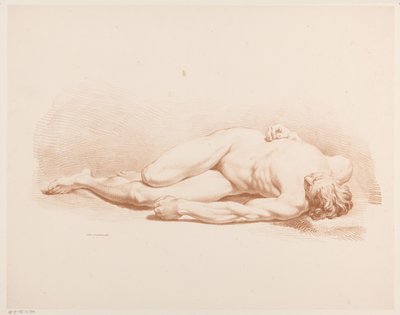 Meztelenül fekvő férfi alkotó: Jean Augustin Daiwaille