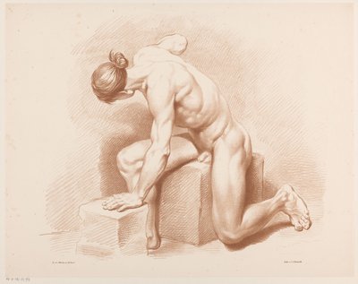 Meztelenül ülő férfi alkotó: Jean Augustin Daiwaille
