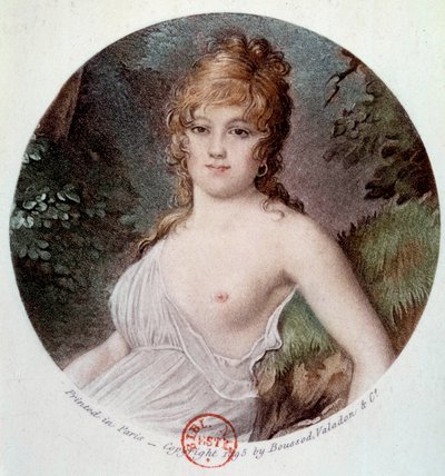 Madame Tallian portréja, szül. Cabarrus, Caraman hercegnője – Chimay (1773-1835), a Notre Dame de Thermidor litográfia Jean-Baptiste Isabey (1767-1855) nyomán 1895 Párizs, Musee Carnavalet alkotó: Jean Baptiste (after) Isabey