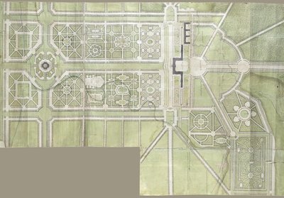 A sztrelnai palota és park terve, 1717 alkotó: Jean Baptiste Alexandre Le Blond