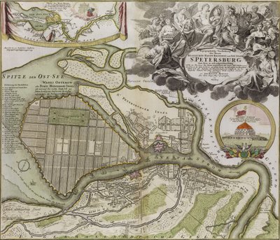 Petersburg térképe Szentpétervár főterv alkotó: Jean Baptiste Alexandre Le Blond
