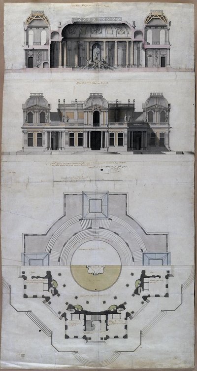 Pavilon Water Palace Chateau dEau Strelnában, 1717 alkotó: Jean Baptiste Alexandre Le Blond