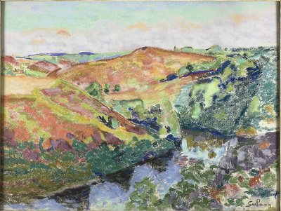 Táj Crozantban, 1898 körül (pasztell, krémszínű papíron) alkotó: Jean Baptiste Armand Guillaumin