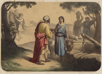Eliezer Et Rebecca alkotó: Jean Baptiste Auguste Leloir